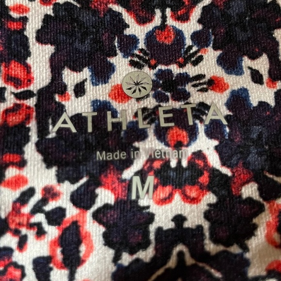 Athleta Navy, Coral and White Multi-Print Capris - Picture 3 of 3